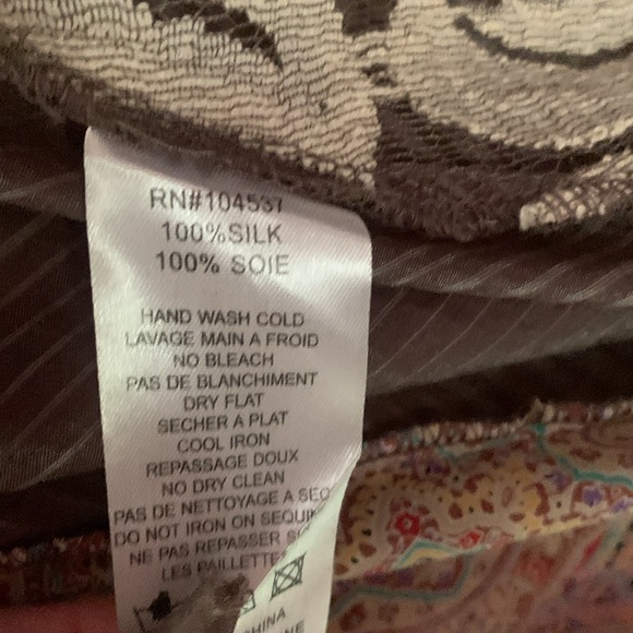 Silk Crochet and Beaded Side Tie Blouse - Picture 6 of 8